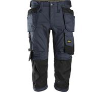 Snickers Pantalón alta visibilidad AllroundWork pantalón pirata cit Bolsillos tipo funda Azul marino/Negro 56