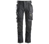 Snickers Pantalón de trabajo elástico AllroundWorkitc. bolsillos tipo funda, EN 14404 acero gris-negro 92