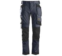 Snickers Pantalón de trabajo elástico AllroundWorkitc. bolsillos tipo funda, EN 14404 Azul marino-Negro 52