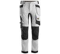 Snickers Pantalón de trabajo elástico AllroundWorkitc. bolsillos tipo funda, EN 14404 Blanco-Negro 50
