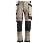 Snickers Pantalón de trabajo elástico AllroundWorkitc. bolsillos tipo funda, EN 14404 Caqui-Negro 250