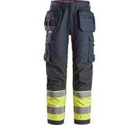 Snickers Pantalones de protección de alta visibilidad ProtecWork Pantalones de trabajo de alta visibilidaditconit Bolsillos tipo funda, cl. 2 Azul marino/Amarillo alta visibilidad 128