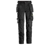 Snickers Pantalones de trabajo AllroundWork Stretch para señoraitc. Bolsillos tipo funda, EN 14404 Negro 92