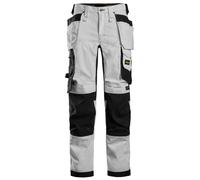 Snickers Pantalones de trabajo AllroundWork Stretch para señoraitcon. bolsillos tipo funda, EN 14404 Blanco-Negro 38