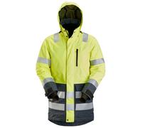 Snickers Parka impermeable AllroundWork Hi-Vis, clase 3, EN 20471, 343 HV amarillo-acero gris S