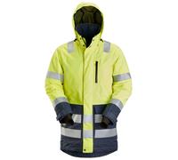 Snickers Parka impermeable AllroundWork Hi-Vis, clase 3, EN 20471, 343 HV-amarillo-azul marino XS