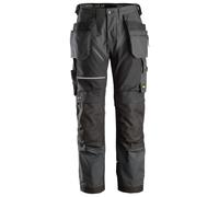 Snickers RuffWork Canvas+ trabajoitshose w. Bolsillos para fundas, EN 14404 acero gris-negro 44
