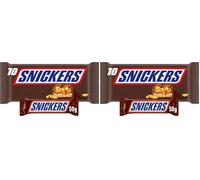 Snickers Snickers Chocolate Bars with Peanut and Caramel - Pack of 10 Bars - 500 g (Paquete de 2)