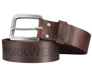 Snickers SWW Logo Leather Belt Chocolate 35