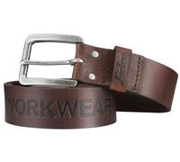 Snickers SWW Logo Leather Belt Chocolate 51