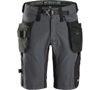 Snickers trabajo cortoitpantalones cortos FlexiWork pantalones cortos wit bolsillos desmontables funda de acero gris / negro 44