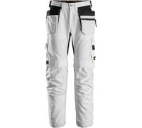 Snickers Vestuario Laboral AllroundWork Canvas+ Stretch Arbeitshose wit Bolsillos tipo funda Blanco 256