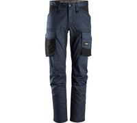 Snickers Vestuario Laboral AllroundWork Stretch pantalón de trabajoitsin rodilleras Azul marino/negro 148