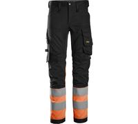 Snickers Vestuario Laboral High-Vis Stretch Workitpantalones Clase 1 Negro/Naranja High-Vis 52