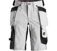 Snickers Vestuario Laboral Mujer AllroundWork Pantalón Corto Elástico HP Blanco/Negro 42