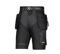 Snickers Workwear 6904 FlexiWork 69040404058 - Pantalones Cortos de Trabajo con Bolsillo Tipo pistolera, 1 Pieza, 58, Color Negro, 690404058