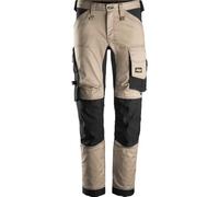 Snickers Workwear Allround Work Craftsman's Pants 6341, pantalones elásticos de trabajo con piernas ajustadas, color caqui/negro