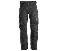 Snickers Workwear Allroundwork Pantalones de trabajo elásticos de ajuste holgado para hombre, negro/negro, 32 de ancho x 34 de largo