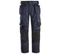 Snickers Workwear AllroundWork Pantalones de trabajo elásticos holgados para hombre (azul marino/negro) + bolsillos de pistolera 36/32, Azul Marino/Negro, 36W x 32L
