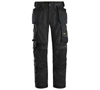 Snickers Workwear Allroundwork - Pantalones deportivos elásticos y holgados para hombre, con bolsillos de funda, color negro y negro, 40 de ancho x 32 de largo