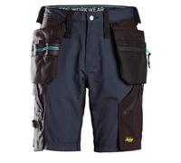 Snickers Workwear LiteWork 6110 - Pantalones cortos de trabajo ligeros con bolsillos de funda, Navy/Negro, 33 Regular