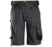 Snickers Workwear Pantalon Corto Elastico Holgado AllroundWork Gris Acero-Negro Talla 054, No Aplica, Unisex Adulto