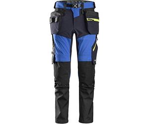 Snickers Workwear Pantalón FlexiWork Softshell elástico con Bolsillos flotantes Azul Verdadero/Azul Marino Talla 116