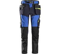 Snickers Workwear Pantalón FlexiWork Softshell elástico con Bolsillos flotantes Verdadero/Azul Marino Talla 116, No Aplica, Unisex Adulto