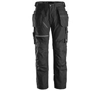 Snickers Workwear Ruffwork - Pantalones de trabajo de lona para hombre con bolsillos de funda, negro/negro, 34 de ancho x 32 de largo