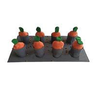Sniff Mat for Puppies, Interactive Carrot Patch Puzzle, Dog Feeding Mat with 8 Plush Carrots, Non-Slip Snuffle Pad for Large, Medium, and Small Dogs, 19.69x9.84 Inch