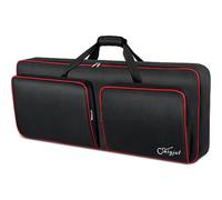 SNIGJAT Funda Suave para Teclado de 49 Teclas, Bolsa de Piano con Bolsillos Acolchados para Laptop, Cables, Pedales, Bolsa Impermeable para Teclado con Asas y Correas de Hombro Ajustables, tamaño