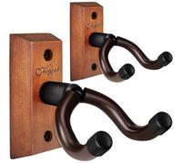 SNIGJAT Soporte de pared para guitarra, paquete de 2 unidades, soporte de pared para guitarra de madera dura con tornillos, colgador de pared para guitarra acústica, guitarra eléctrica, banjo, bajo