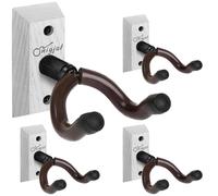 SNIGJAT Soporte de pared para guitarra, paquete de 4 ganchos de pared para guitarra, soporte de pared para guitarra, soporte de pared de madera dura para guitarra acústica, bajo, banjo, mandolina