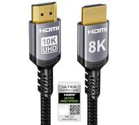 Sniokco 10K 8K 4K Cable HDMI 2.1 48Gbps 6.1 Metros Certificado Cable HDMI | Compatible 0.01ms 4K 240Hz 165Hz 120Hz 8K 60Hz eARC Netflix HDCP 2.3 2.2 HDR10+ TV Computadora Monitor Proyector Roku Sky-Q