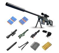 Sniper Rifle Bola de espuma con 20 bolas suaves, rifle de francotirador con gafas, juego unisex para niños, niños y adultos, AWM