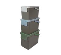 Snips 3 Cubos de Basura Cocina 3 X 25 litros, Cubos Basura Reciclaje, Cubo Basura 26 x 36 x 50 cm, Color Gris, Made in Italy.