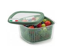 Snips Aroma Keeper 1,5 L, Contenedor para Alimentos con Cesta Extraíble, Recipiente para Frigorífico con Tapa Salvafrescura, para Fruta y Verdura, Apto para Congelador y Lavavajillas, Made in Italy