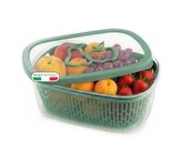 Snips Aroma Keeper 4 L, Contenedor para Alimentos con Cesta Extraíble, Tapa Salvafrescura, para Fruta y Verdura, Apto para Congelador y Lavavajillas, Verde, Made in Italy