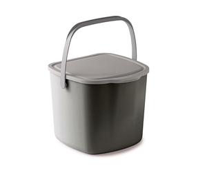 Snips Basura para Residuos Orgánicos 3L, Compostador, Contenedor para Hacer Compost 20.5 x 18.5 x 16.7, Cubo de Compostaje Alimentos, Gris, Made in Italy