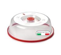Snips, Campana, Tapadera 26,2 x 26,2 x 7,6 cm, Tapa de Microondas Color Rojo y Transparente, Made in Italy