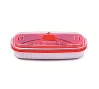 Snips, Cocedor de huevos para Microondas, Vaporera Microondas 0.75 LT, Vaporera Cocinar Vapor 24 x 12.5 x 6 cm, Color Blanco y rojo, Made in Italy
