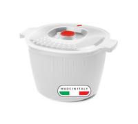 Snips - Cocedor de Pasta y Patatas para Microondas, Vaporera Cocinar Vapor con Tapa 4L para Cocina al Vapor Rápida y Saludable - Recipiente Bote Microondas para Alimentos, 26,5x22x16,5, Made in Italy
