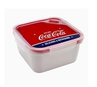 Snips, Fiambrera Coca-Cola cuadrada 1,4 L, tapa y 4 cierres de seguridad, 18 x 18 x 8,5, fabricada en Italia 0% BPA