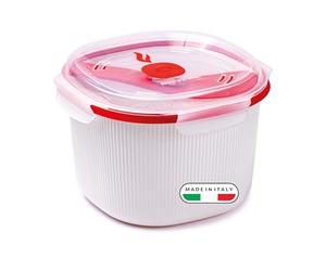 Snips - Olla Arrocera Microondas, Cereales & Rice Cooker 2.70L para Cocina al Vapor Rápida y Saludable, Recipiente Bote Microondas con Espátula 20,5x20,5x14,5, Recipientes para Alimentos Made in Italy