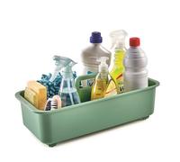 Snips, Organizador Bajo el Fregadero Verde, Organizador de Cocina, Soporte para Detergentes Ahorra Espacio, Cesta con Ruedas y Asa, 45.3 x 20.8 x 17.5 cm, Made in Italy