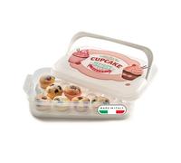 Snips | Porta Cupcake 7 LT Blanco | Porta dulces | Recipiente decorado con bandeja | Made in Italy | Bpa Free