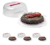 Snips, Porta Tarta, Caja de Transporte para Tartas decoración Winter, Contenedor Pasteles con 4 Cerraduras de seguridad, 28 x 9 cm, Made in Italy, 0% BPA e phthalate free (Paquete de 4)