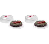 Snips, Porta Tarta, Caja de Transporte para Tartas decoración Winter, Contenedor Pasteles con 4 Cerraduras de seguridad, 28 x 9 cm, Made in Italy, 0% BPA e phthalate free (Paquete de 2)