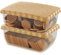 Snips, Recipiente para galletas 2.70 L, Contenedor para Alimentos con Tapa salva frescor, Evase Alimentos 24,5 x 18,5 x 9,5 cm Color Beige Made in Italy Italia, 0% BPA y phthalate free