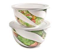 Snips, Set de Ensaladeras 3 y 5LT, Ensaladera con Tapa, Cuenco para Mezclar Blanco, Made in Italy, Libre de BPA